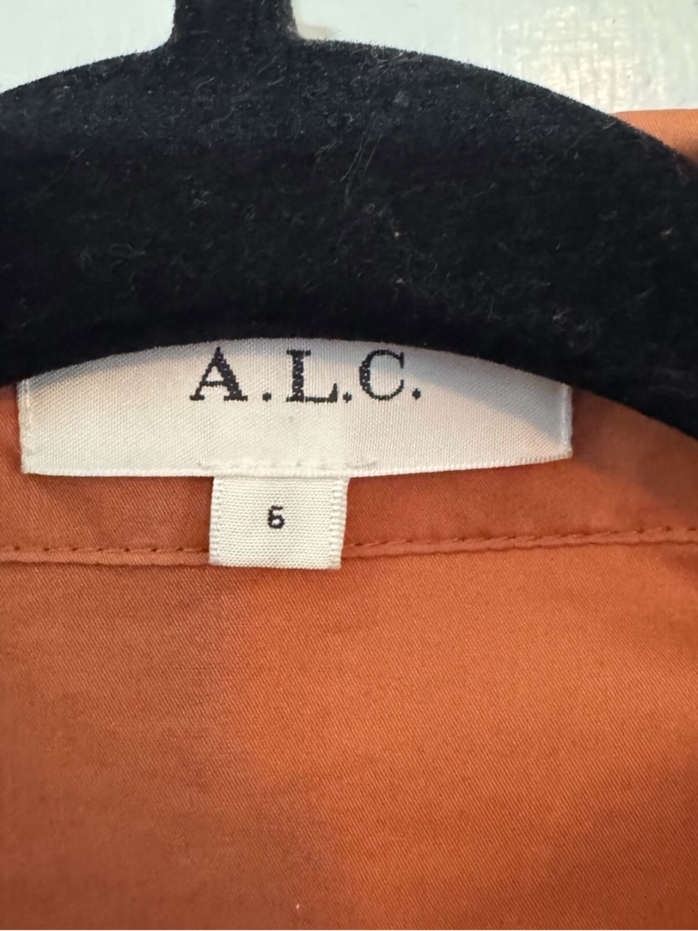 A.L.C. Size 6 Rust Orange Calvin Wrap Midi Dress Modest Contemporary Long Sleeve - Picture 10 of 10